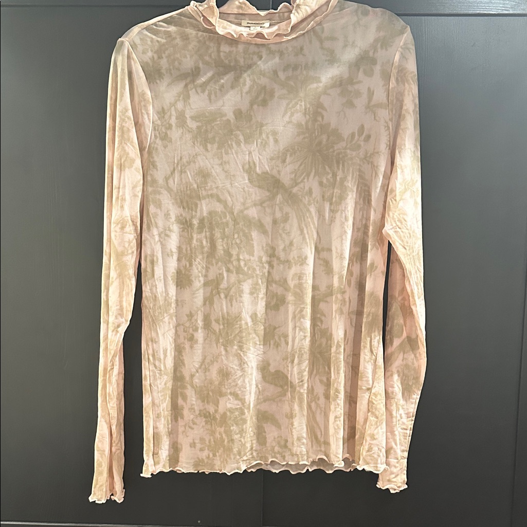 Pilcro By Anthropology Beige And Olive Long Sleeve Top